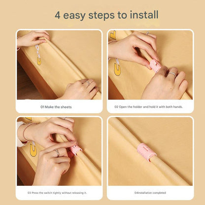 Non-slip bed sheet fastener pink clip image