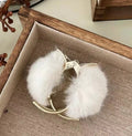 Plush Metal Hair Claw*White
