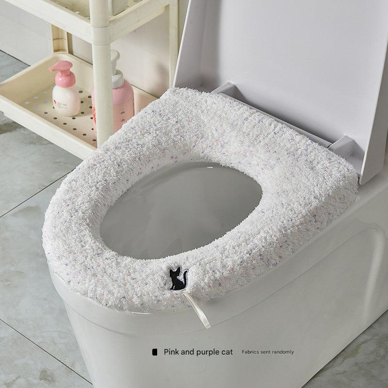 Cute white monster toilet seat cover