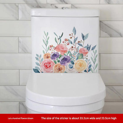 Floral toilet lid sticker design 7