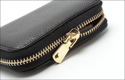 RFID blocking leather wallet in orange color