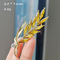 XZ0278-2 Crystal Diamond Wheat Ears Brooch