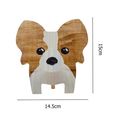 Wooden animal eyeglasses holder corgi design