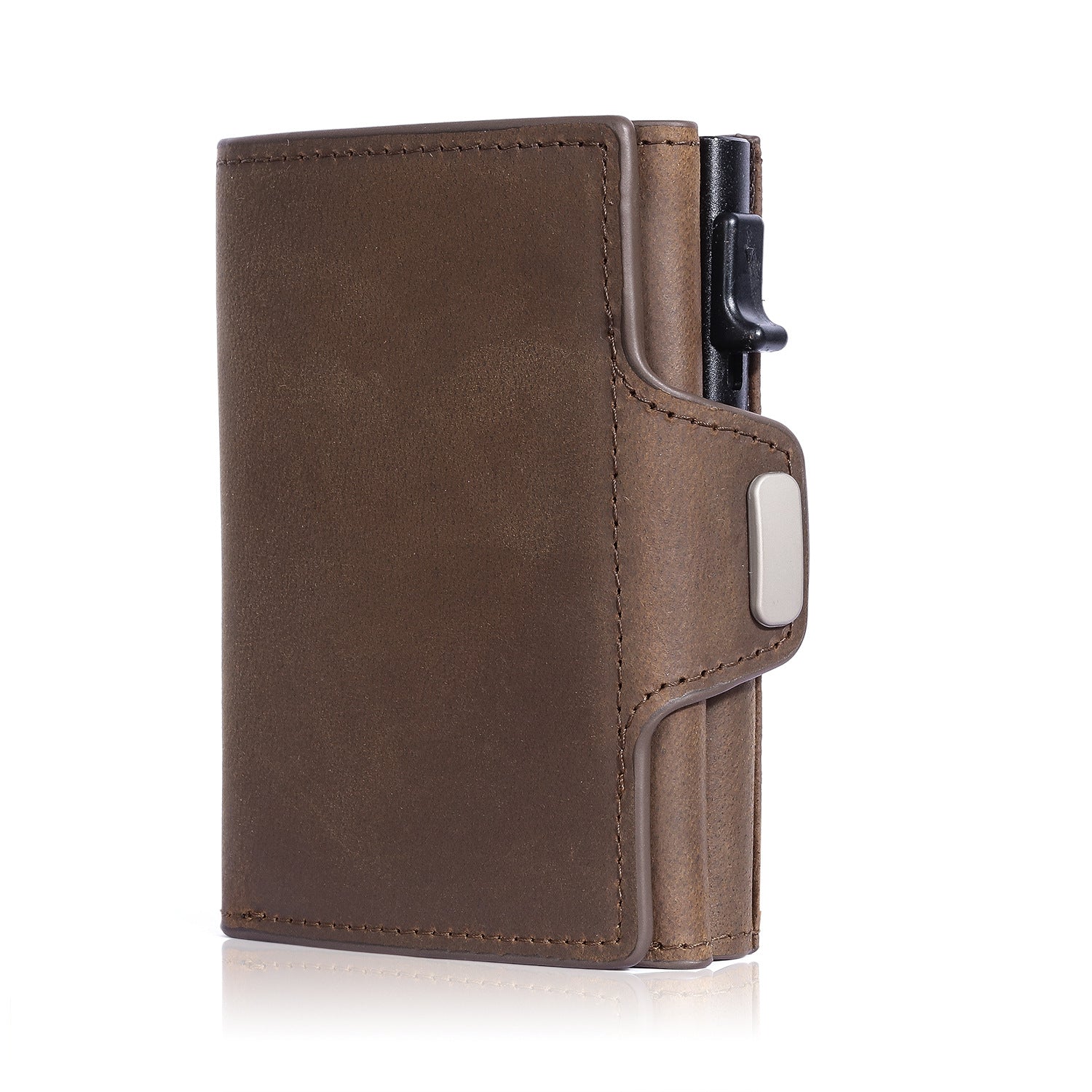 High-quality leather wallet on display