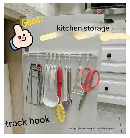 Plastic hook organizer for kitchen utensils