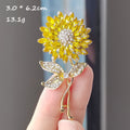 XZ0278-4 Diamond Inlaid Sunflower Brooch