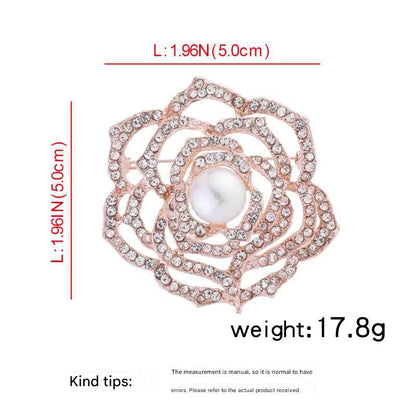 elegant floral pearl brooch image 1