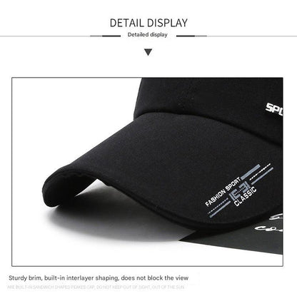 Extended brim hat in red