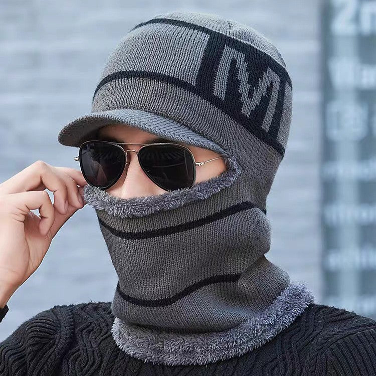 Men's winter fleece knit cap cycling