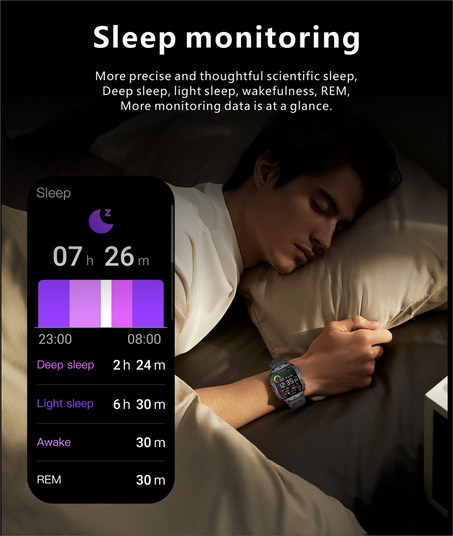 Men's smartwatch with health monitoring
