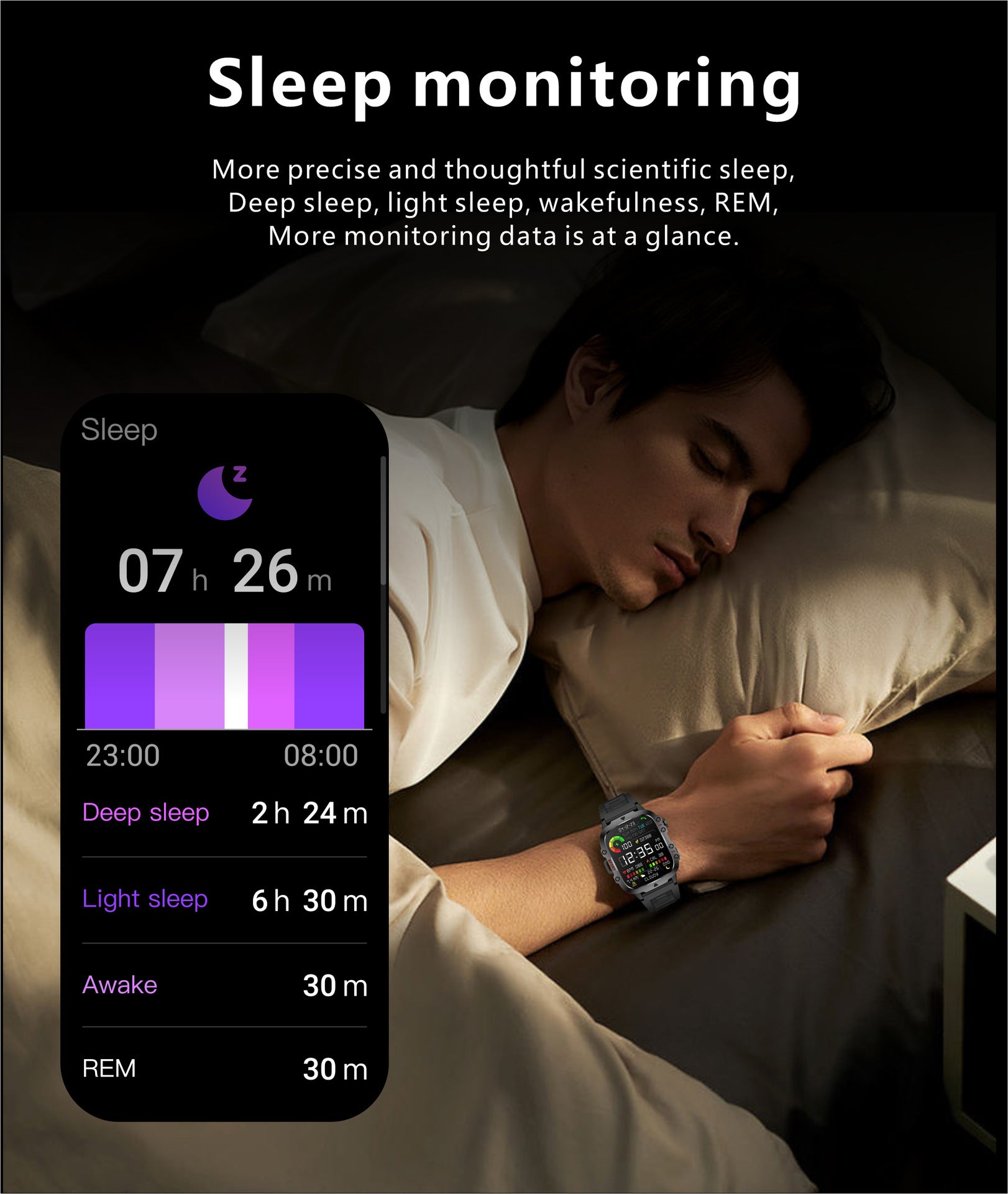 Men's smartwatch with health monitoring