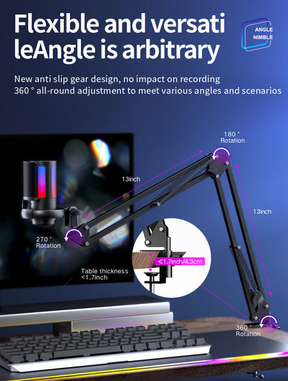 Elegant design of USB microphone in black