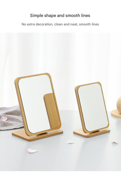 Adjustable makeup mirror rotated view